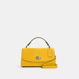 Coach Crossgrain Leather Tilly Satchel 23 In QB/Ochre